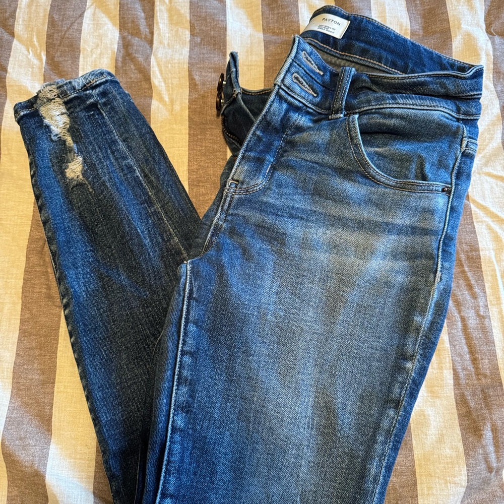 BKE Dark Blue Distressed Skinny Jeans